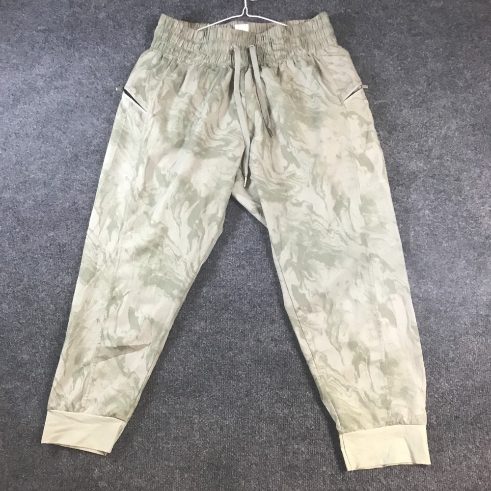 Cali Sport Jogger Pants Womens Large (Fits 30x24.5) Green Camouflage Athleisure